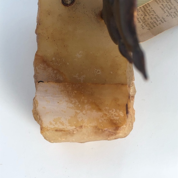 DeMott Metal Sculpture Geese In Flight Copper Brass Steel Mounted On Onyx - Picture 10 of 16